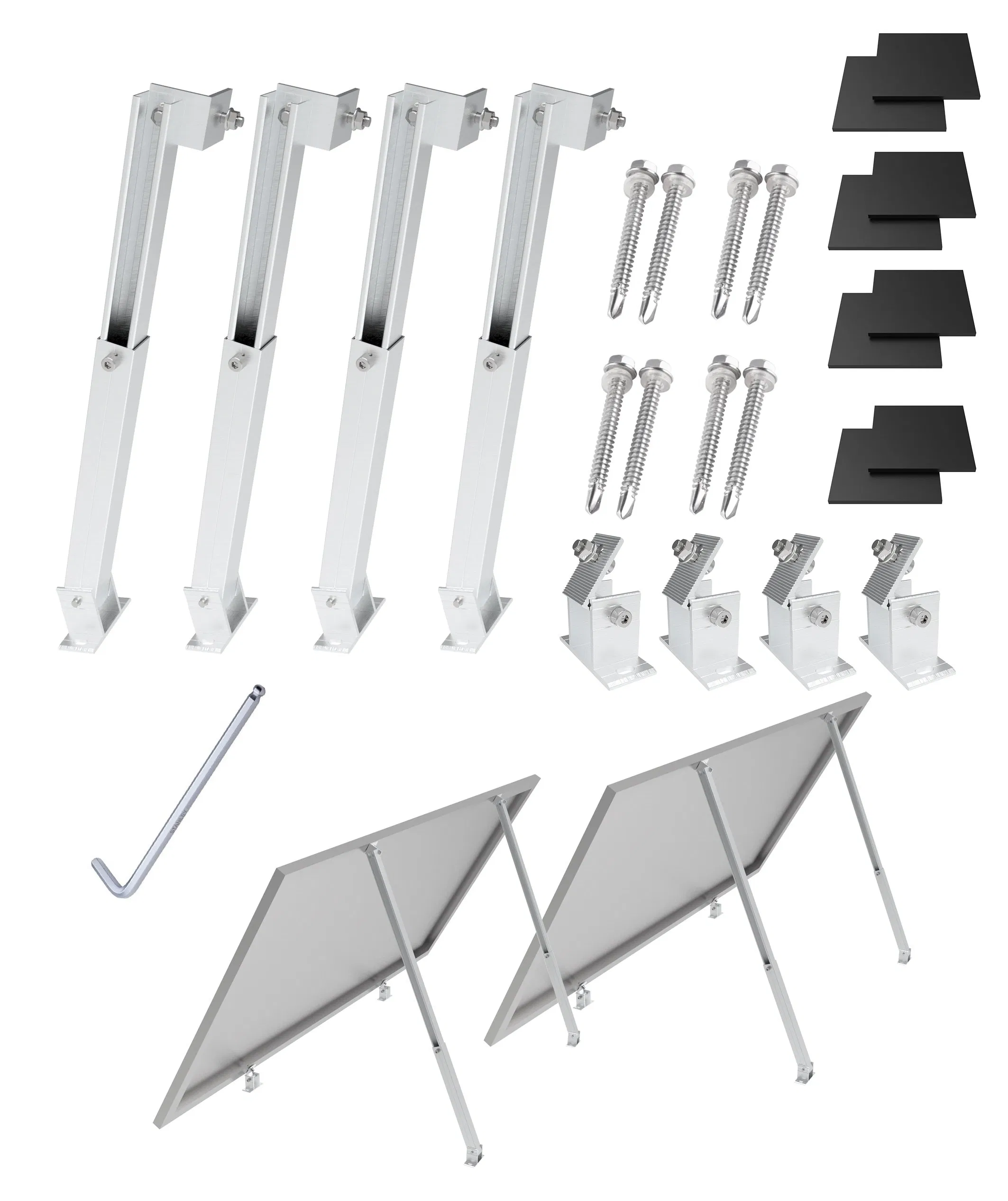 Aluminum Adjustable Tilt Front Leg, Rear Leg for Solar Panel Mounting Brackets