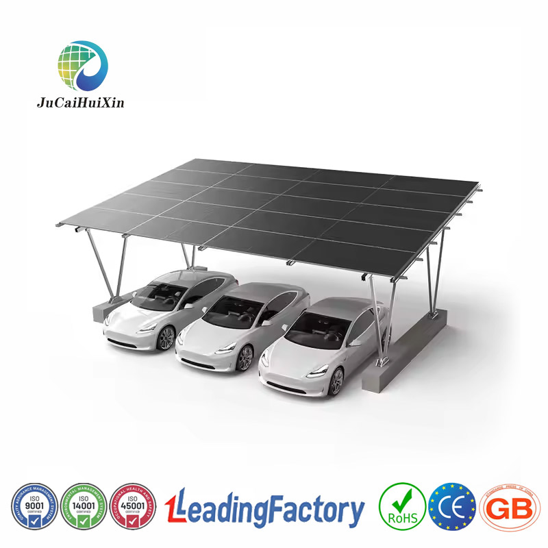 Jchx Residential Solar Carport Kit HDG Steel Waterproof Solar Parking Canopy Bracket