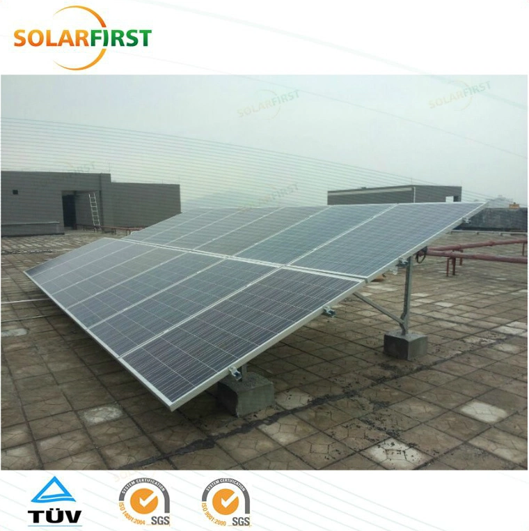 Concrete Foundation Flat Roof Fixed Tilt Solar Mounting Triangle Solar Bracket
