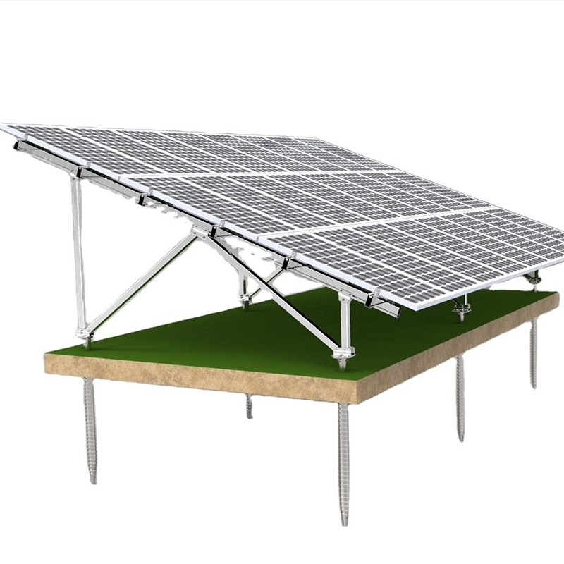 Adjustable Angle Solar Panel Ground Rack Mounting System Solar Pole Stand Bracket