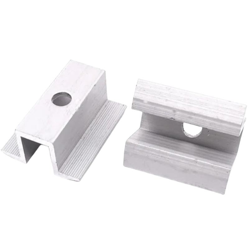 PV Panel Mounting System Accessories Aluminum Adjustable Solar End Clamp