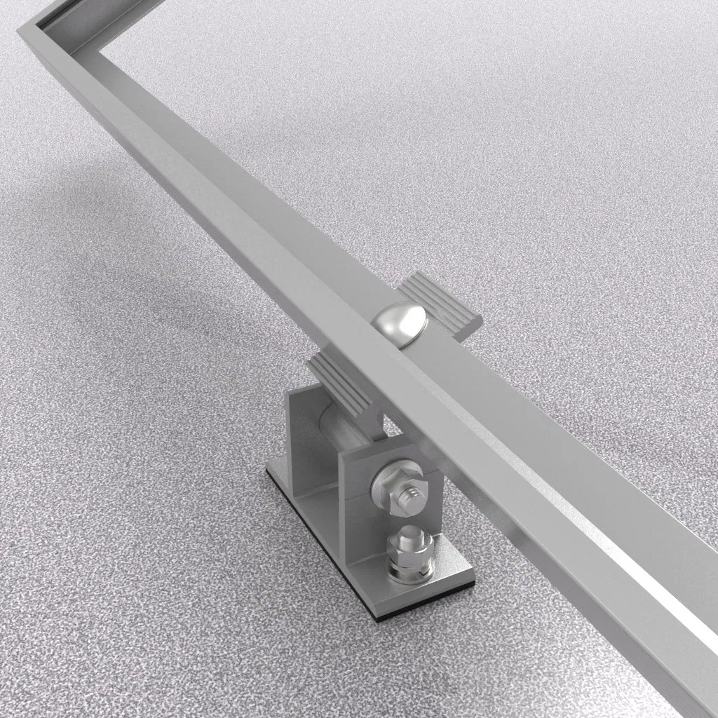 Flat Roof Mounting Structure Adjustable Tilt Front Rear Leg Solar Bracket