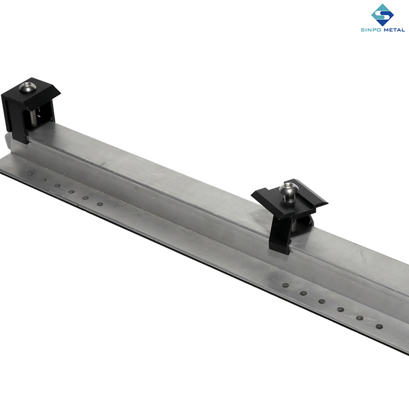 Metal Roof Solar Mounting System with Trapezoidal Sheet Metal Aluminum Rail PV Bracket and Solar Panel Support Frame