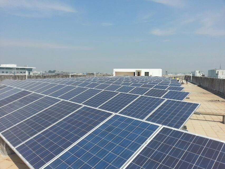 Concrete Foundation Flat Roof Solar Mounting System Aluminum Alloy Structure