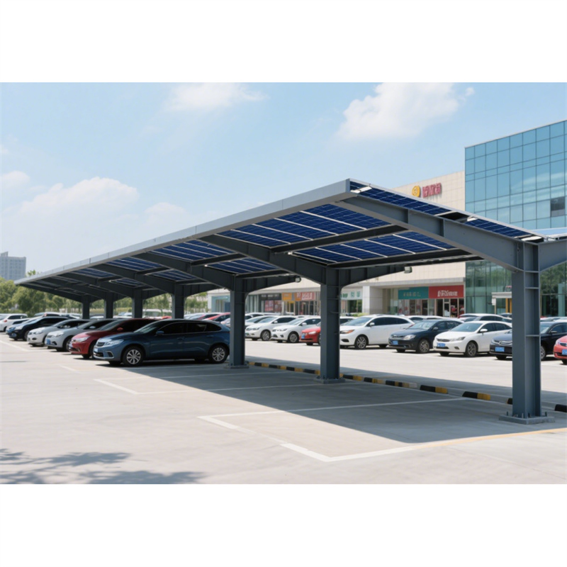 Customized Service Home Parking Ground Solar Mounting Structure 4 Pole Solar Carport Bracket