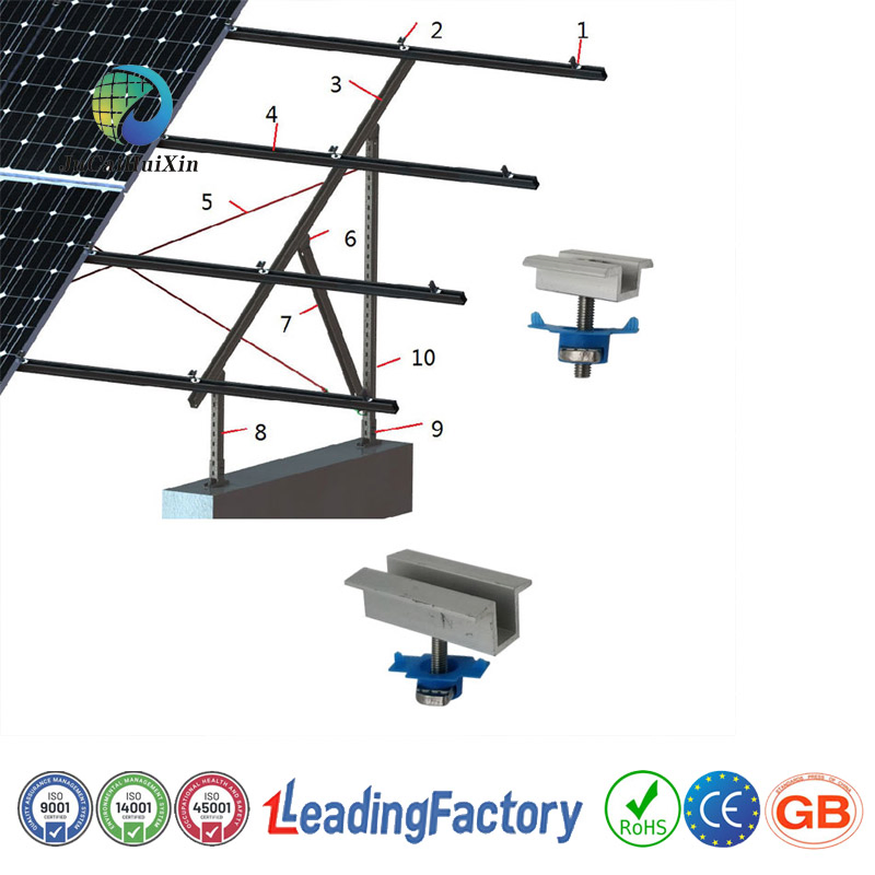 Jchx-OEM Aluminum Alloy 6005 Solar Panel Bracket End Clamps