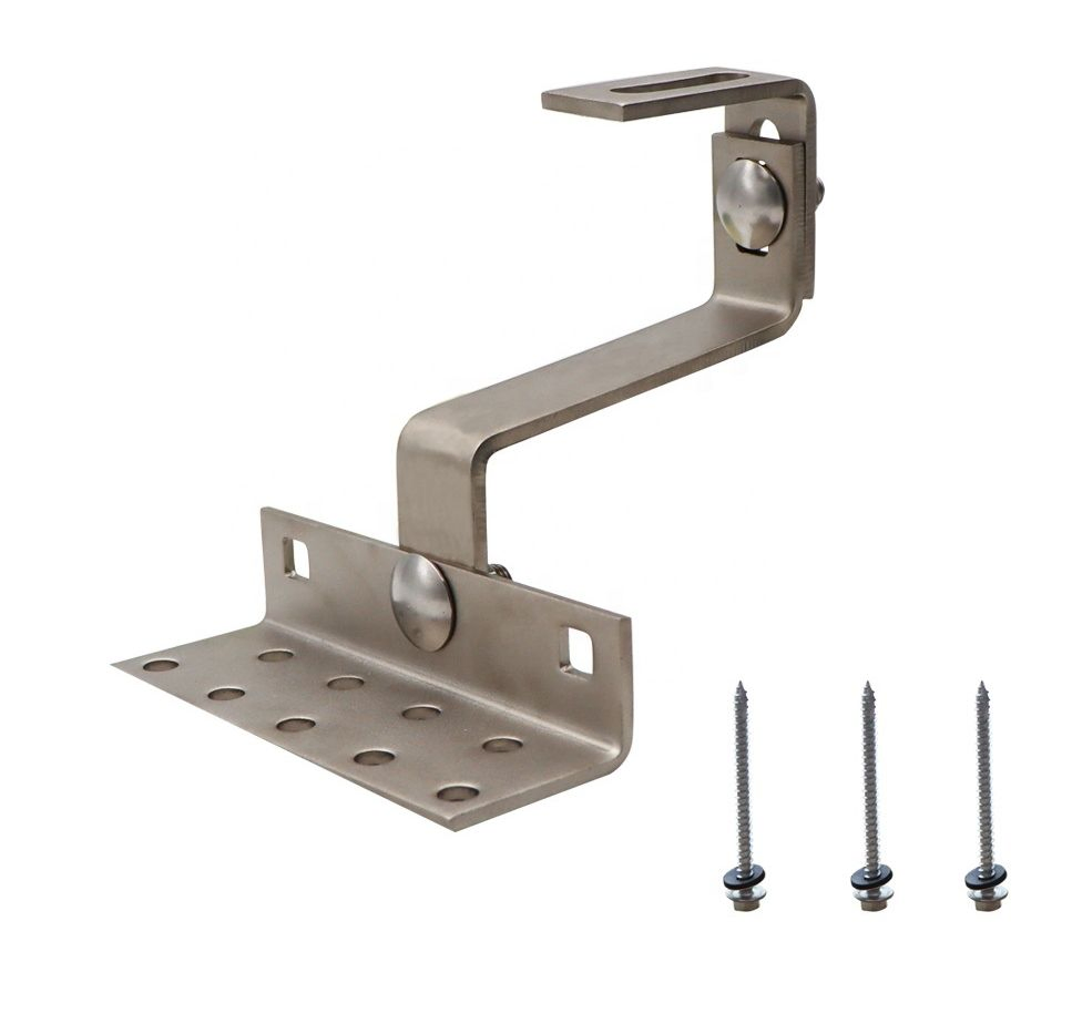 Adjustable Stainless Steel SUS 304 430 Solar Tile Roof Solar Panel Roof Mounting Bracket Structure Hook