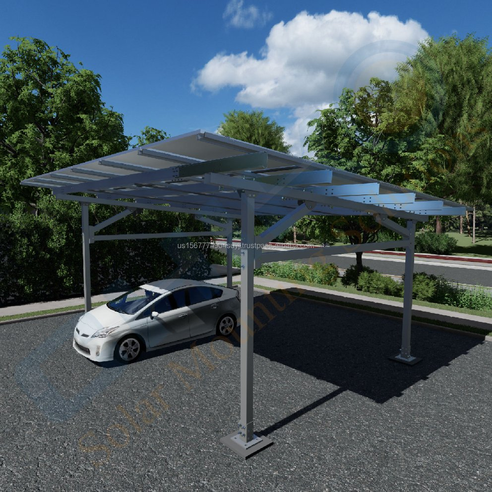 Photovoltaic Carport Garage Featuring Strong Aluminium Solar Carport Frame Canopy Mount