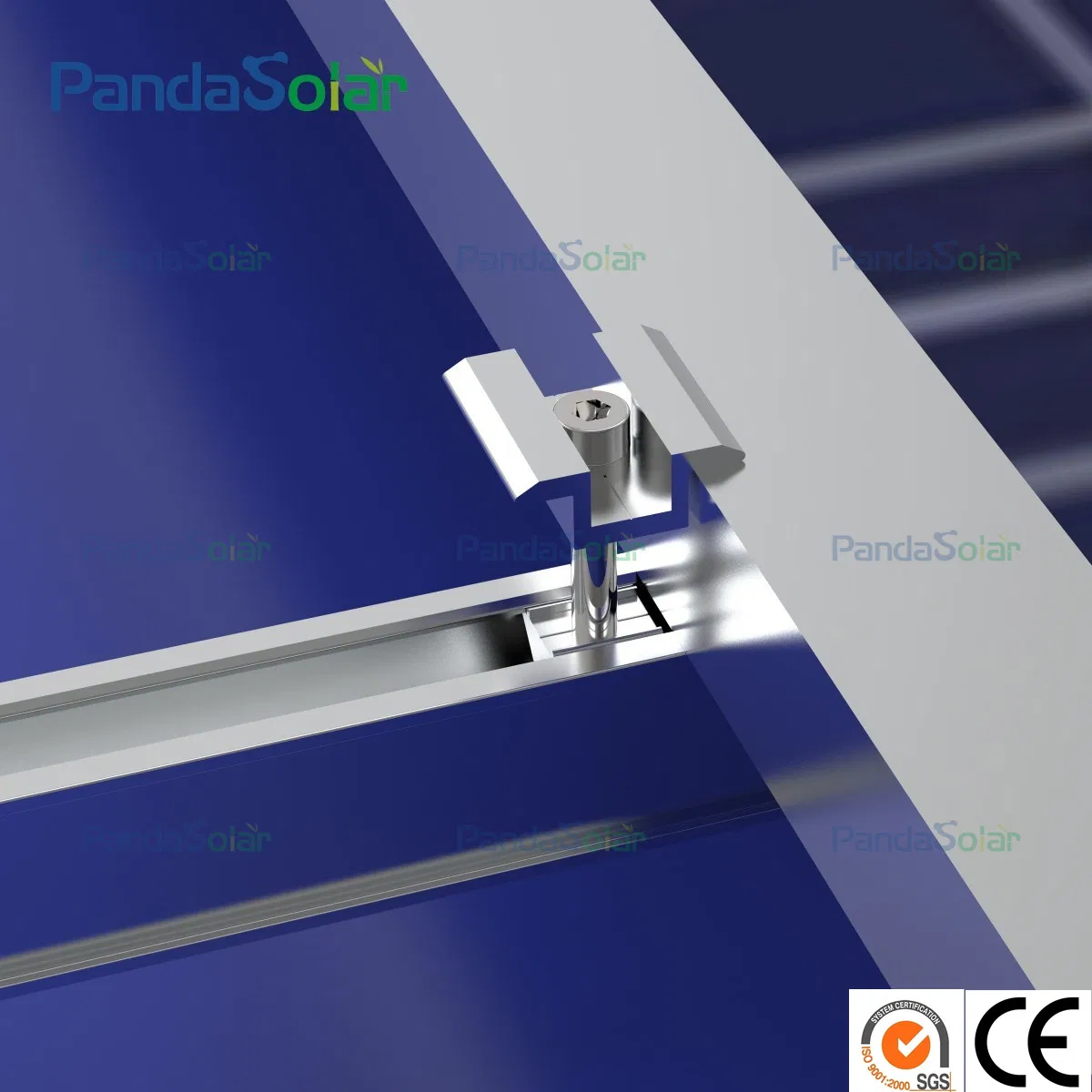 Aluminum 35mm-50mm PV Mounting System Solar Panel MID and End Clamp
