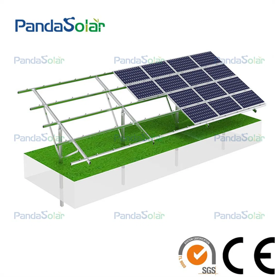 Pandasolar Single Pole Bracket PV Solar Panel Ground Support Mounting Structure System