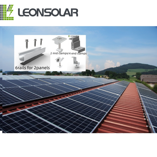 Solar Mounting System PV Panel Tin Roof Bracket Short Mini Rail MID Clamp for Panel