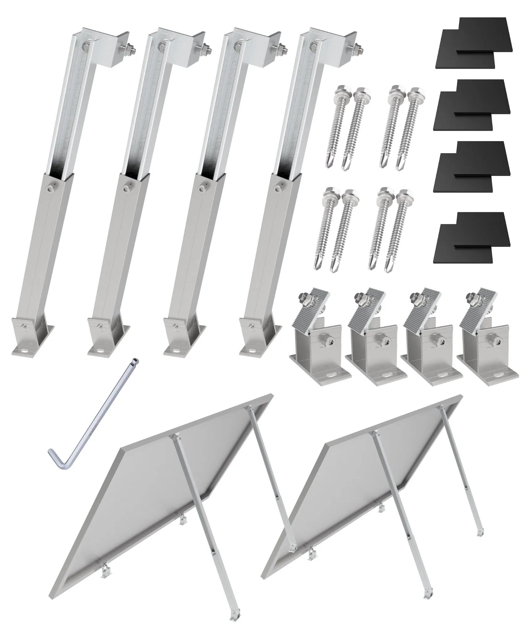 Aluminum Adjustable Tilt Front Leg, Rear Leg for Solar Panel Mounting Brackets
