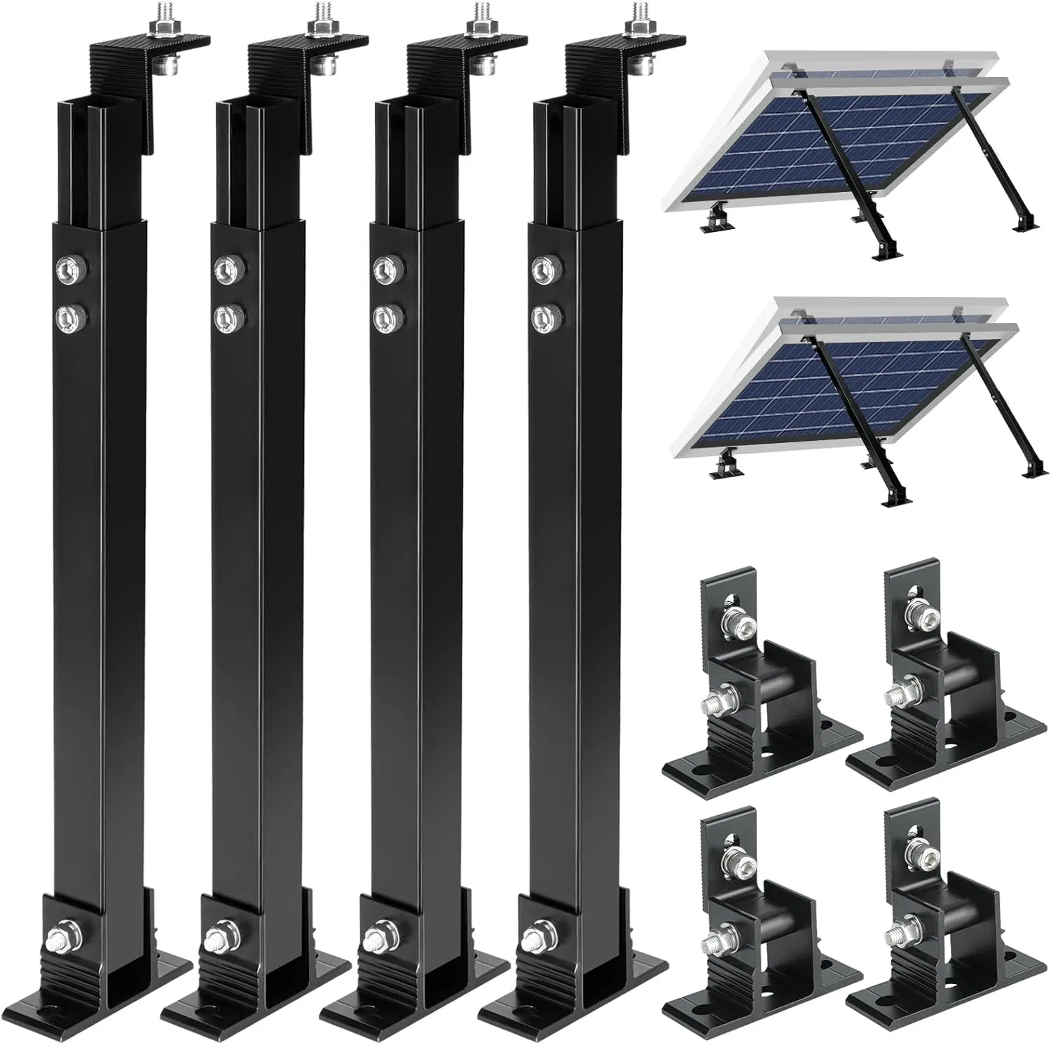 Solar Panel Mounting Bracket Adjustable Tilt Front and Rear Leg for Flat Roof