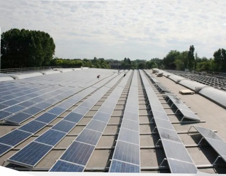 Concrete Foundation Flat Roof Fixed Tilt Solar Mounting Triangle Solar Bracket