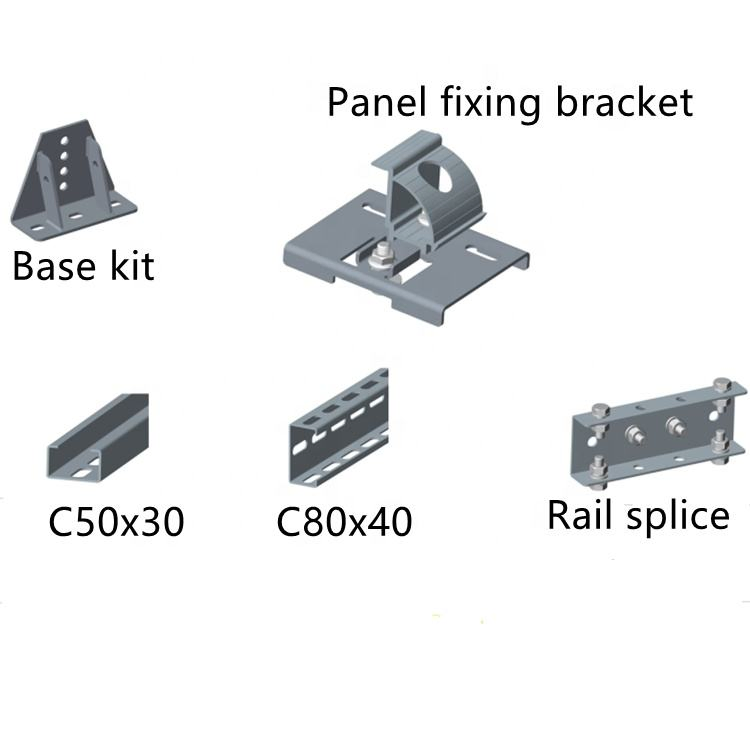 Pole Mount Solar Bracket Steel Structure Solar Ground Mounting Kits Pole Panel Mounting Bracket