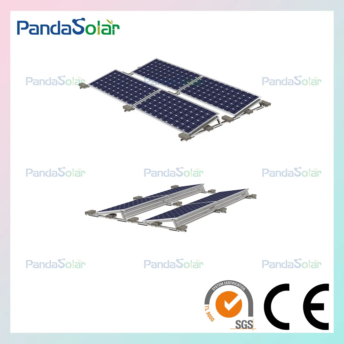Steel Ballasted Triangle Tilt Roof Panel System Fixed Ballast Mounting Solar Bracket