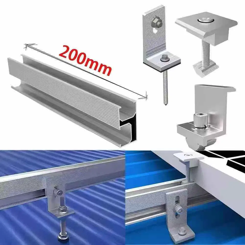 Solar Panel Railings Mounting Bracket Metal Roof Mini Rail Solar Aluminum Rail for Roof Mount System