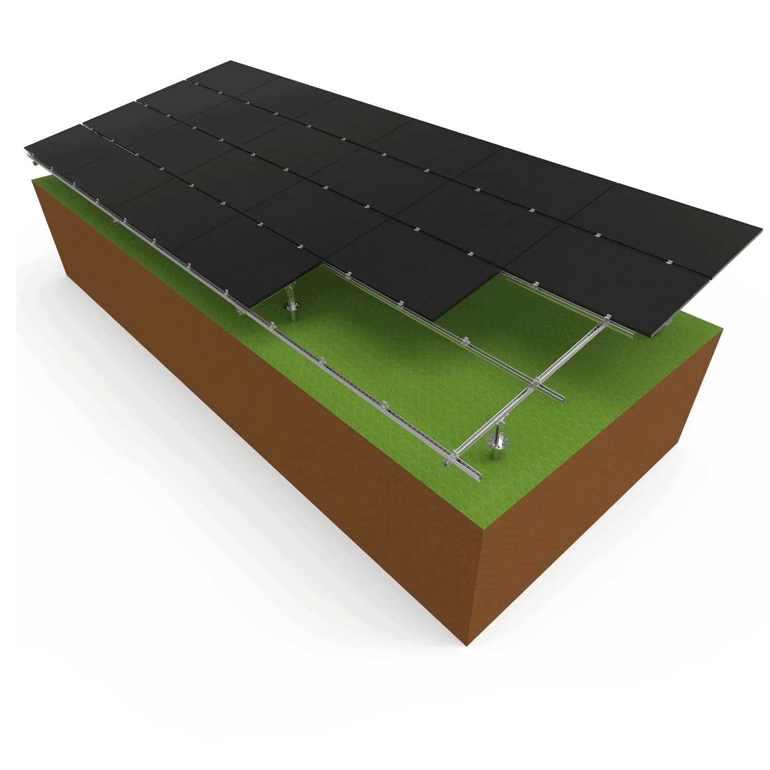 PV Solar Panel Energy Power Aluminum Pole Ground Bracket Structure Mounting System