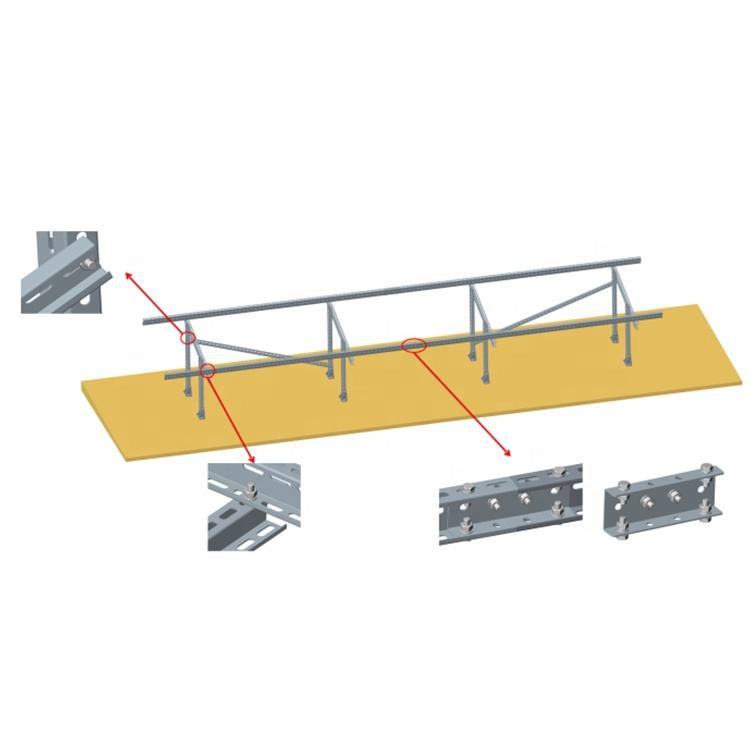 Pole Mount Solar Bracket Steel Structure Solar Ground Mounting Kits Pole Panel Mounting Bracket
