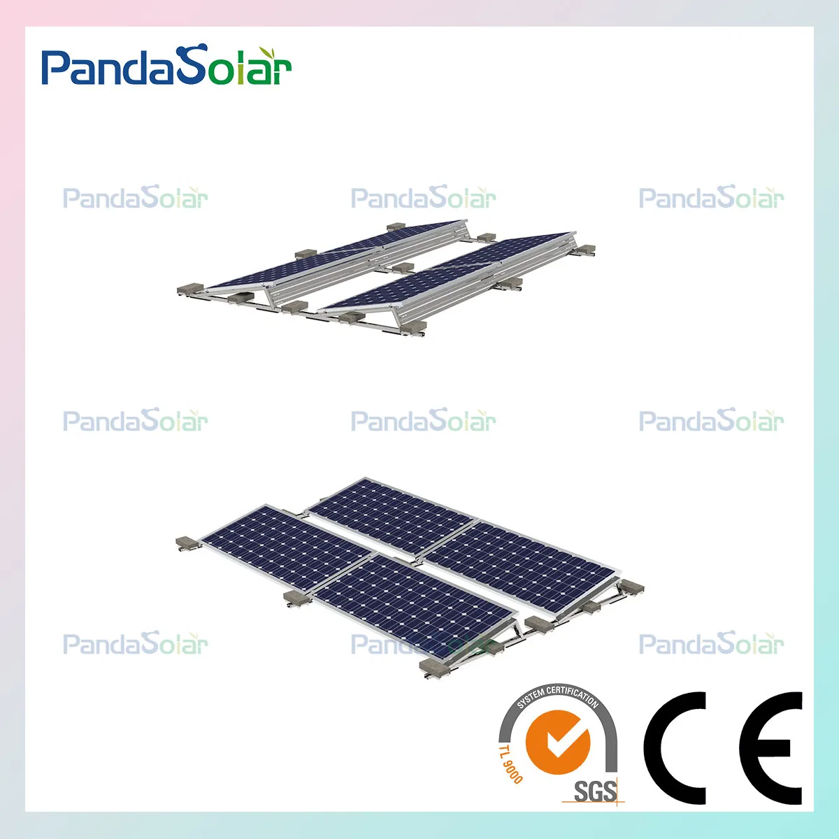 Steel Ballasted Triangle Tilt Roof Panel System Fixed Ballast Mounting Solar Bracket