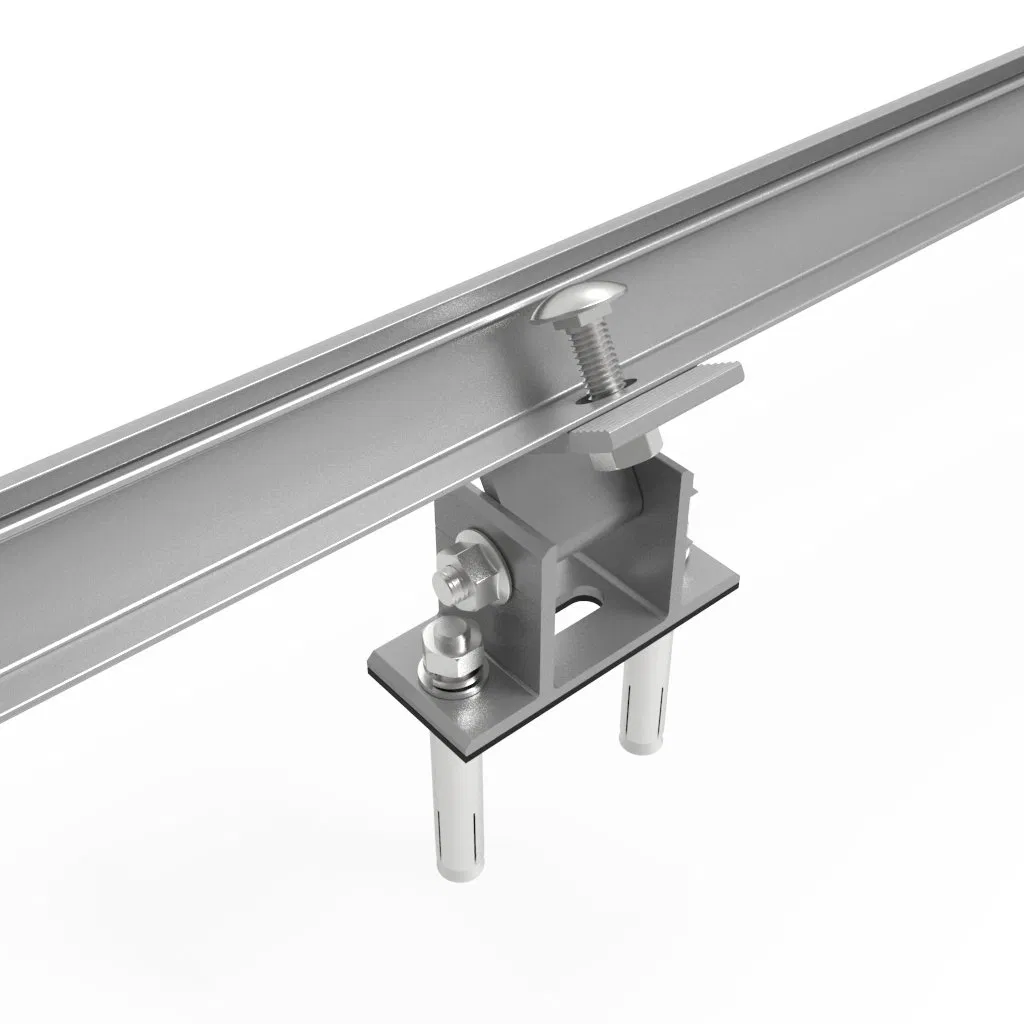 Flat Roof Mounting Structure Adjustable Tilt Front Rear Leg Solar Bracket