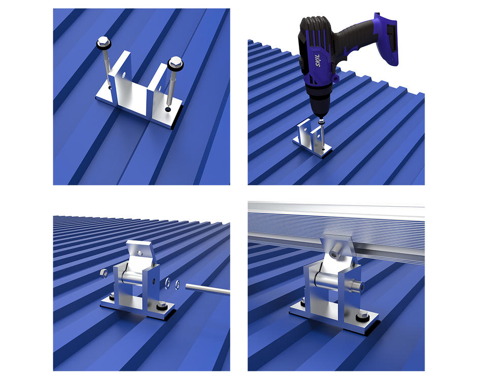 Easy Installed Adjustable Angle Solar Panel Brackets Tilt Front Leg Rear Leg Solar PV Panel Mounting Bracket with High Quality