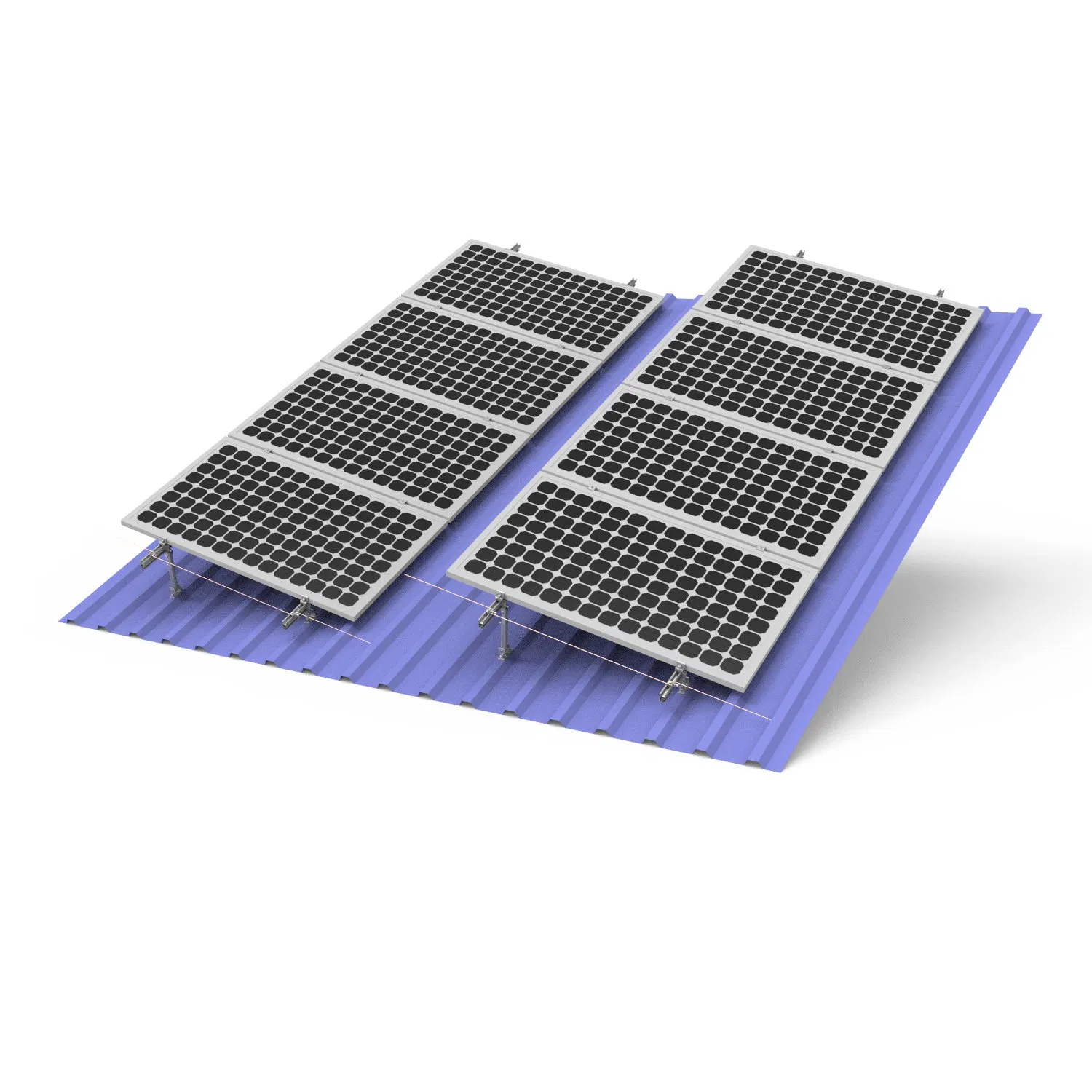 Solar Metal Roof Mount PV Structure Bracket Tilt Mounting Front Rear Leg