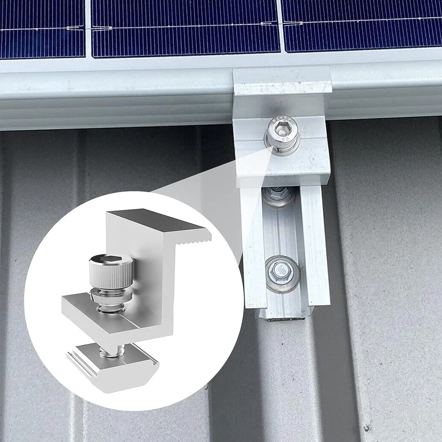 Aluminum Solar Panel Hardware Bracket End Clamps for Solar Energy System