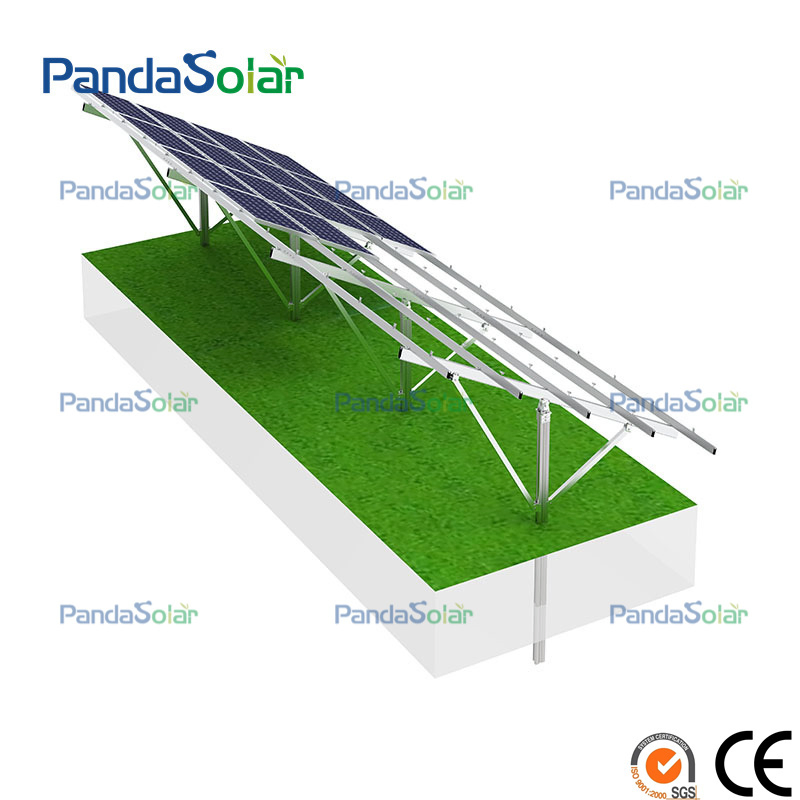 OEM Aluminum Ground Single Pole Solar Panel Mounting Structure Solar Bracket