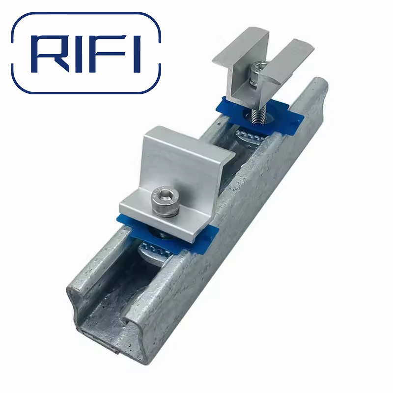 High Quality Aluminum Solar Panel MID Clamp and End Clamp for Flat Rooftop or Ground Solar PV Mounting Component System