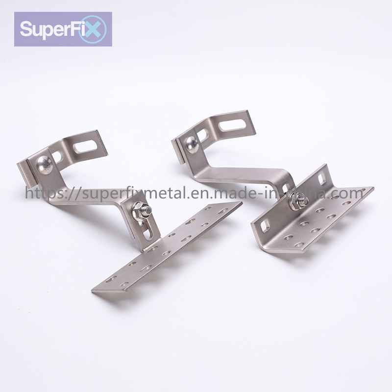 Stainless Steel SS304 A2 B2 Aluminum Solar Bracket System Mounting Adjustable Tile PV Roof Hook for Solar Panel Mounting