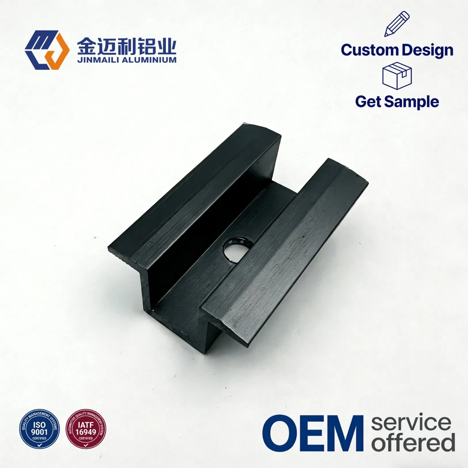 Universal Aluminum MID and End Module Clamps with Tool Free Design for Quick Solar Panel Installation