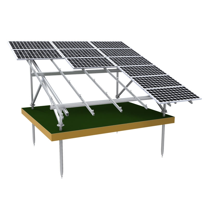 Adjustable Angle Solar Panel Ground Rack Mounting System Solar Pole Stand Bracket