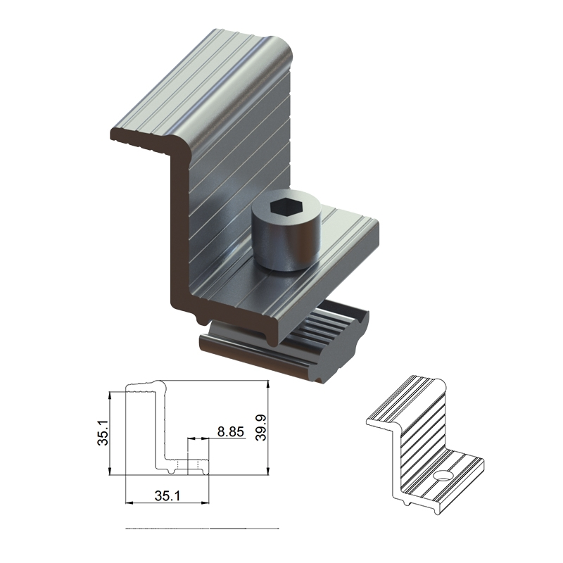 Aluminum Solar Panel End Clamps for Solar Bracket PV Mounts System
