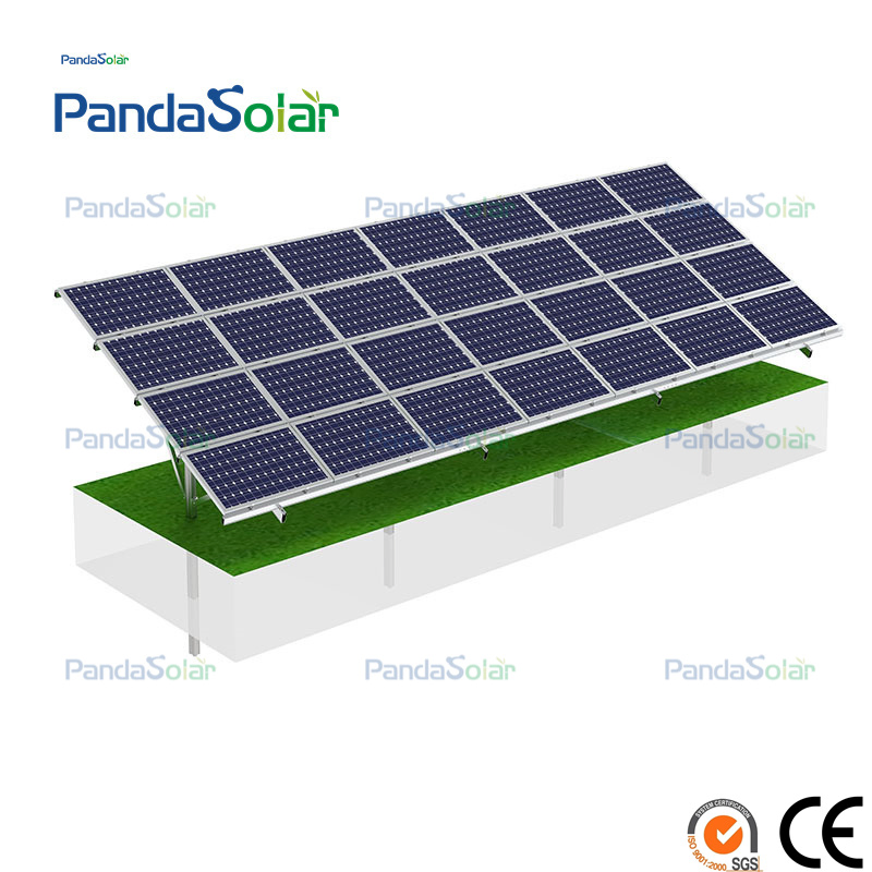 OEM Aluminum Ground Single Pole Solar Panel Mounting Structure Solar Bracket