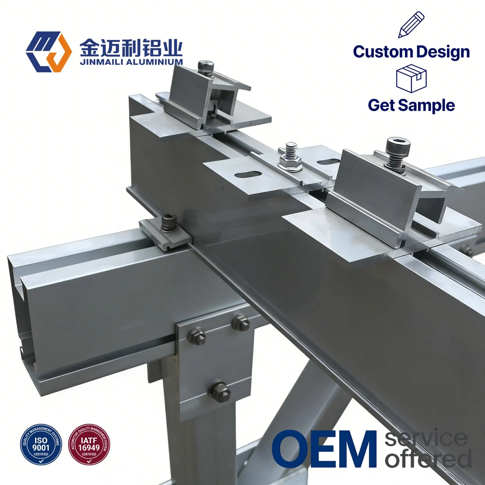 All-in-One Solar Energy System Mounting Kit-Includes Aluminum Extrusion Rails, End Clamps &amp; Ground Screws for Fast PV Panel Installation