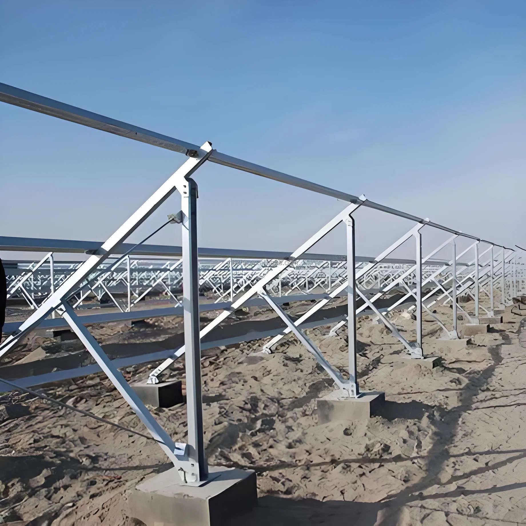Galvanized Photovoltaic Bracket with Punching Stamping Super Solar Panel Ground Mounting Steel