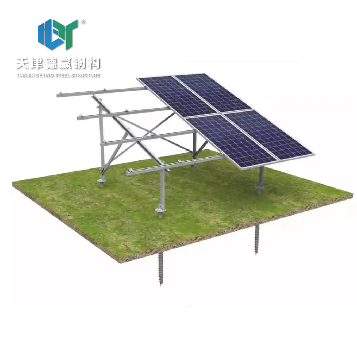 Dwin Fixed Tilt Ballasted Ground Mount Solar panel Bracket Racking RoHS Certified