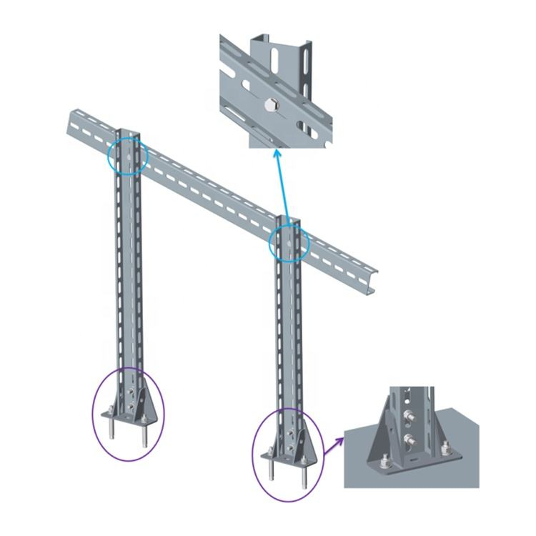 Pole Mount Solar Bracket Steel Structure Solar Ground Mounting Kits Pole Panel Mounting Bracket