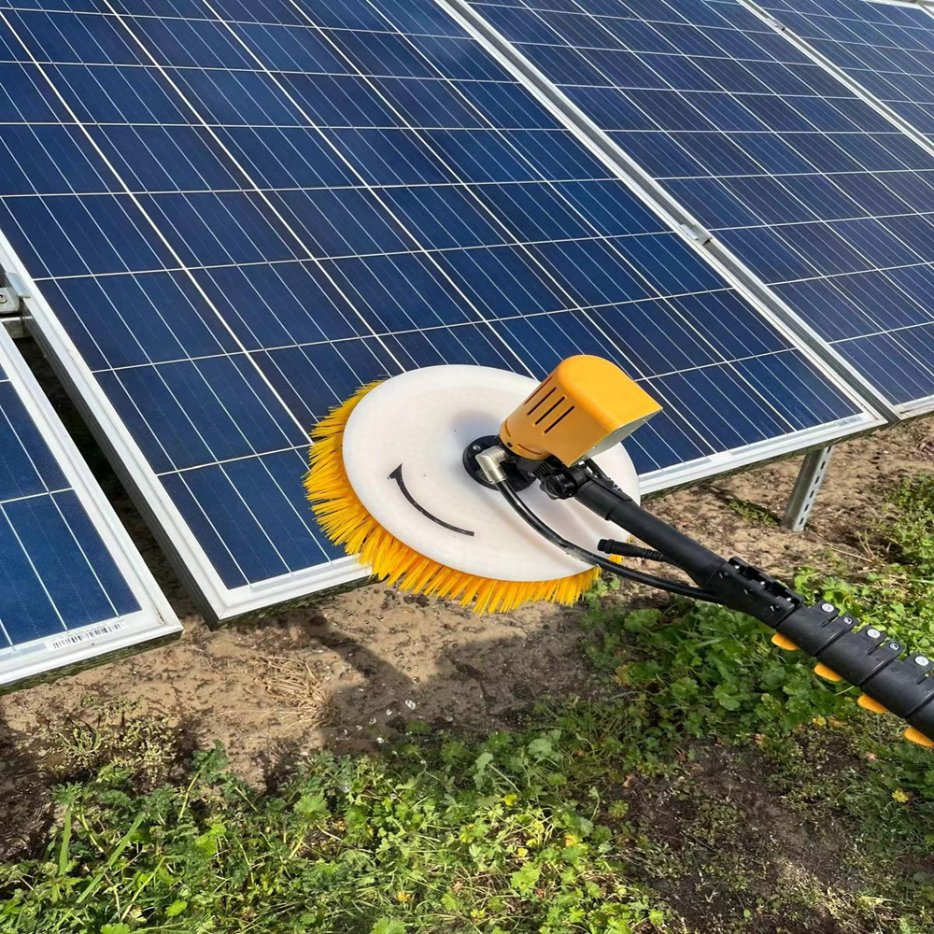 Portable Telescopic Cleaning Pole Rotating Solar Panel Cleaning Machine PV Cleaner Tools