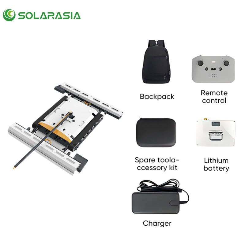 Desert Automatic Solar Panel Cleaning Robot 48V Lithium Battery PV Cleaning Machine for Middle East PV Power Plant