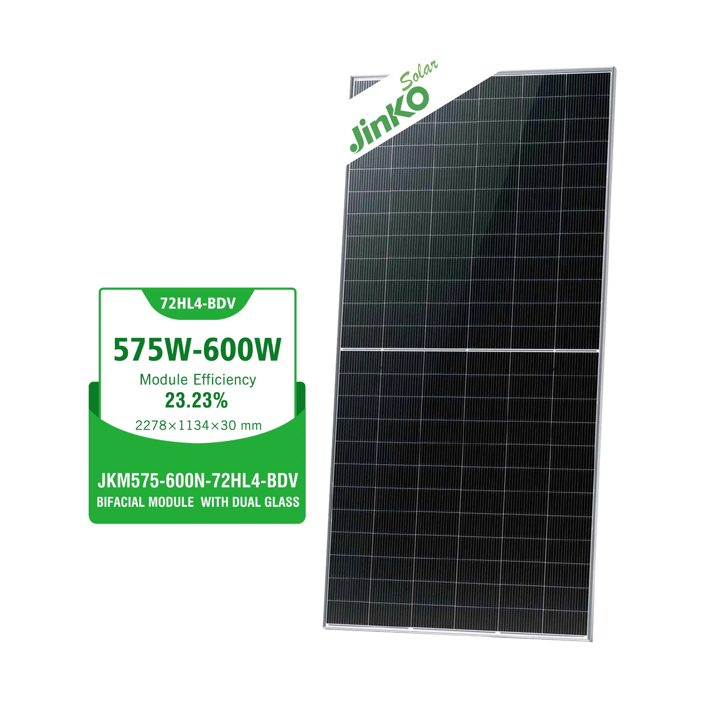 Jinko Bifacial Dual Glass Neo Photovoltaic Solar Panels 550W 580W 600W 610 W 665W Solar Panels Jinko Tiger PRO N Type Flexible