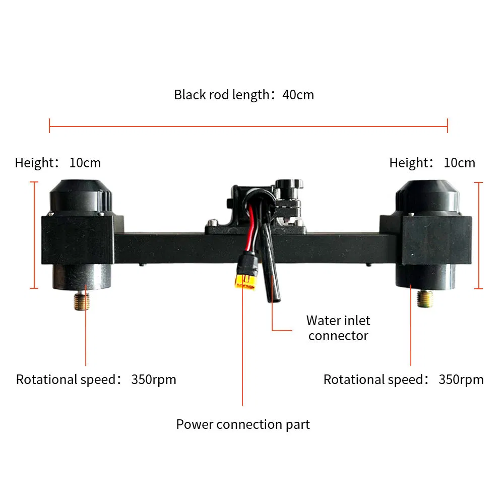 High-Efficiency Solar Panel Cleaning Machine with Dual Rotating Brush and Telescopic Pole