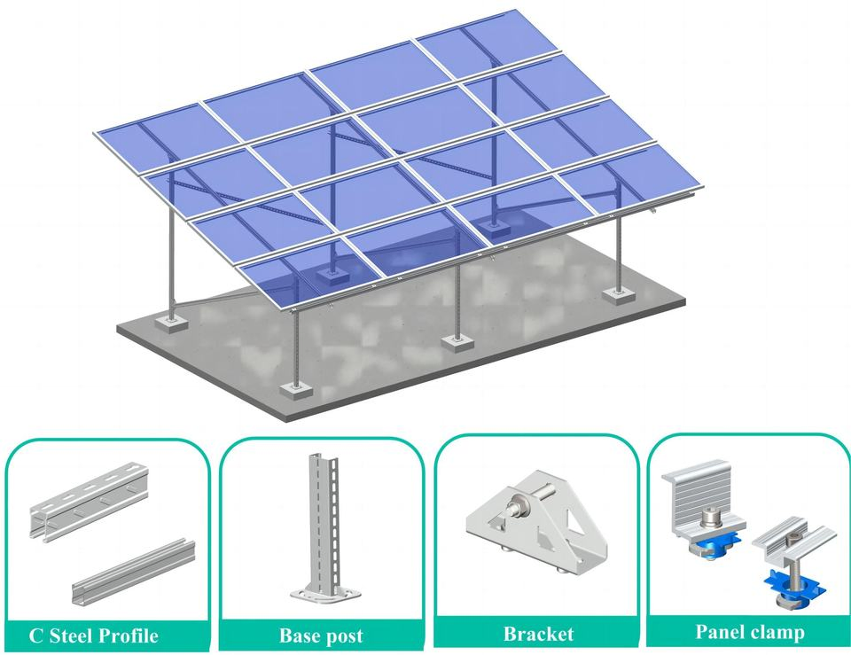 1MW Adjustable Corrugated Ground Tilt Roof Mount Structure Solar Panel Mounting Brackets