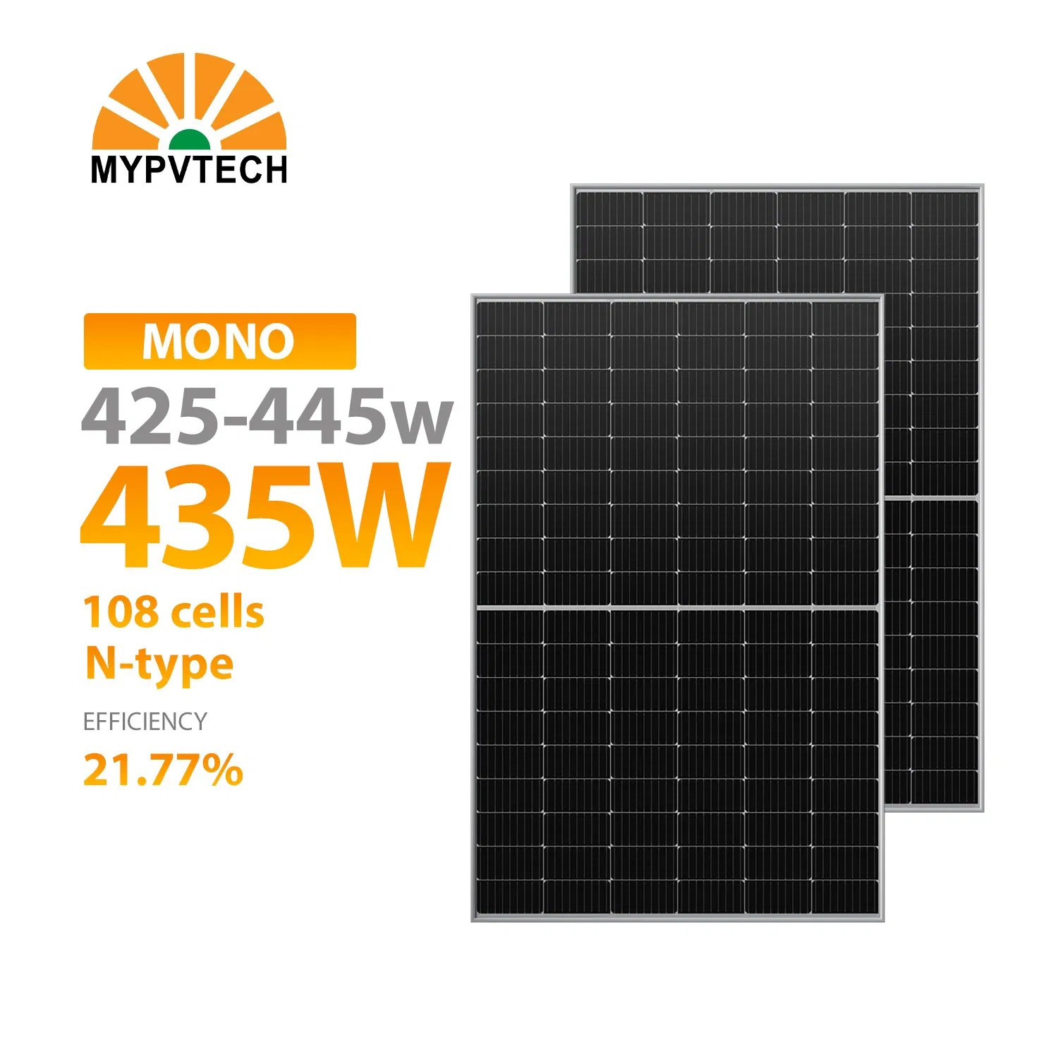 Photovoltaic Panels Solar Panel Photovoltaic Bifacial Roof Solar Panels 435W