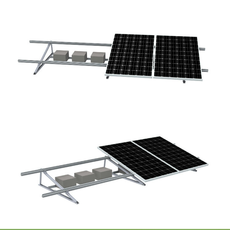 Lightweight Aluminum Tripod Structure Ballasted Systems for Solar Roof Mounting