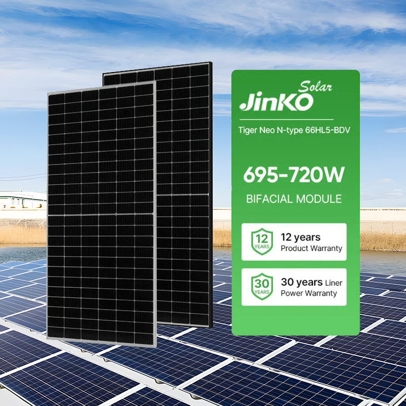 Jinko 700W 66hl5-Bdv Solar Panel 700W 156 Cell Solar Panel Topcon N Type Bifacial Photovoltaic Panel Monocrystalline 700W 710W 720W PV Module for Sale