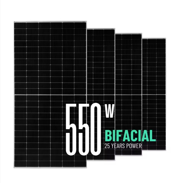 550W 560W 575W 580W Bifacial Monocrystalline Solar Panel Photovoltaic 400 450 500 550 700 Watts Power Transparent Solar Plate