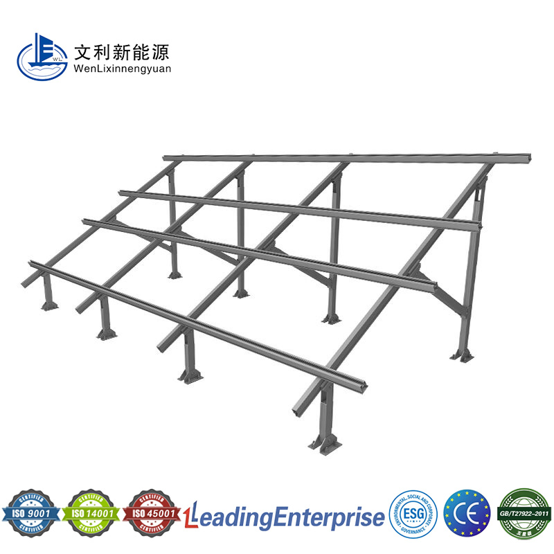 Wind-Resistant Ground Solar Mounting System for Large Solar Farms