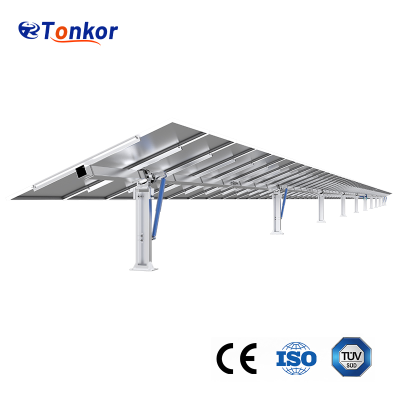 Automatic Dual-Portrait Horizontal Single Axis Solar Tracker System for Ground Mount Solar Projects